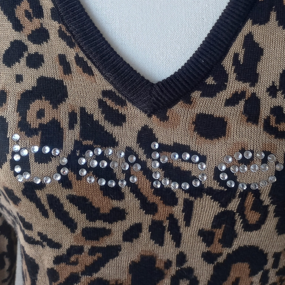 Bebe Basic Cheetah Leopard Print Sweater - image 3